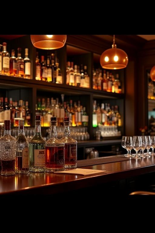 L'angolo bar del ristorante con una selezione di liquori